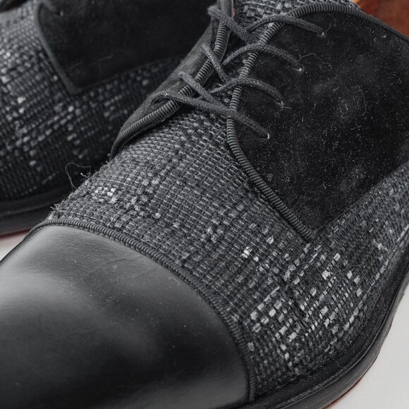 Christian Louboutin Black Multi-Material Greggo Lace Up Derby Shoes - Picture 8 of 10